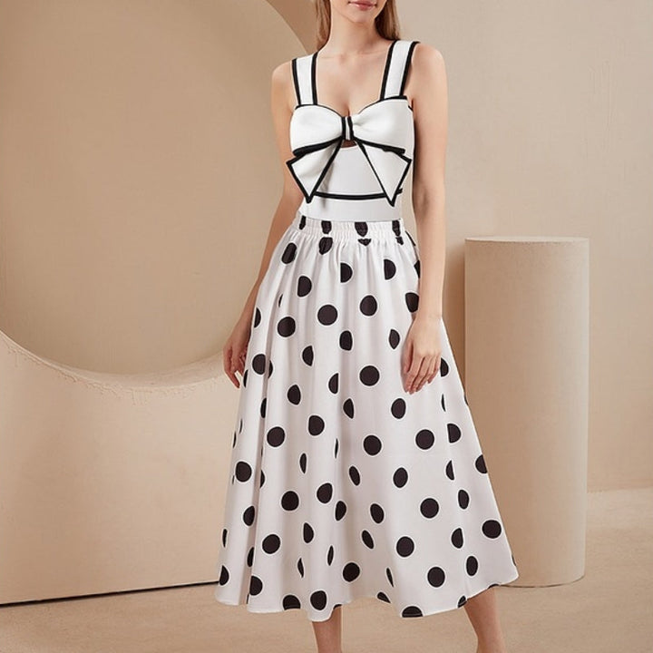 Women's one-piece swimsuit with a flowing attached skirt, offering style & coverage for beach & resort.