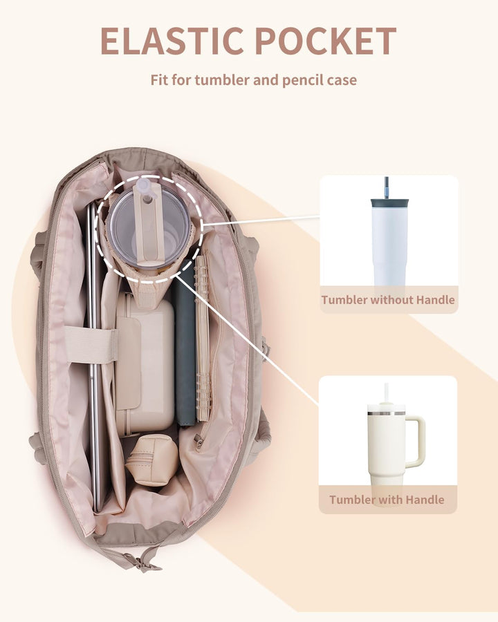 Stylish laptop carrier: women's quilted puffer tote bag for professionals.