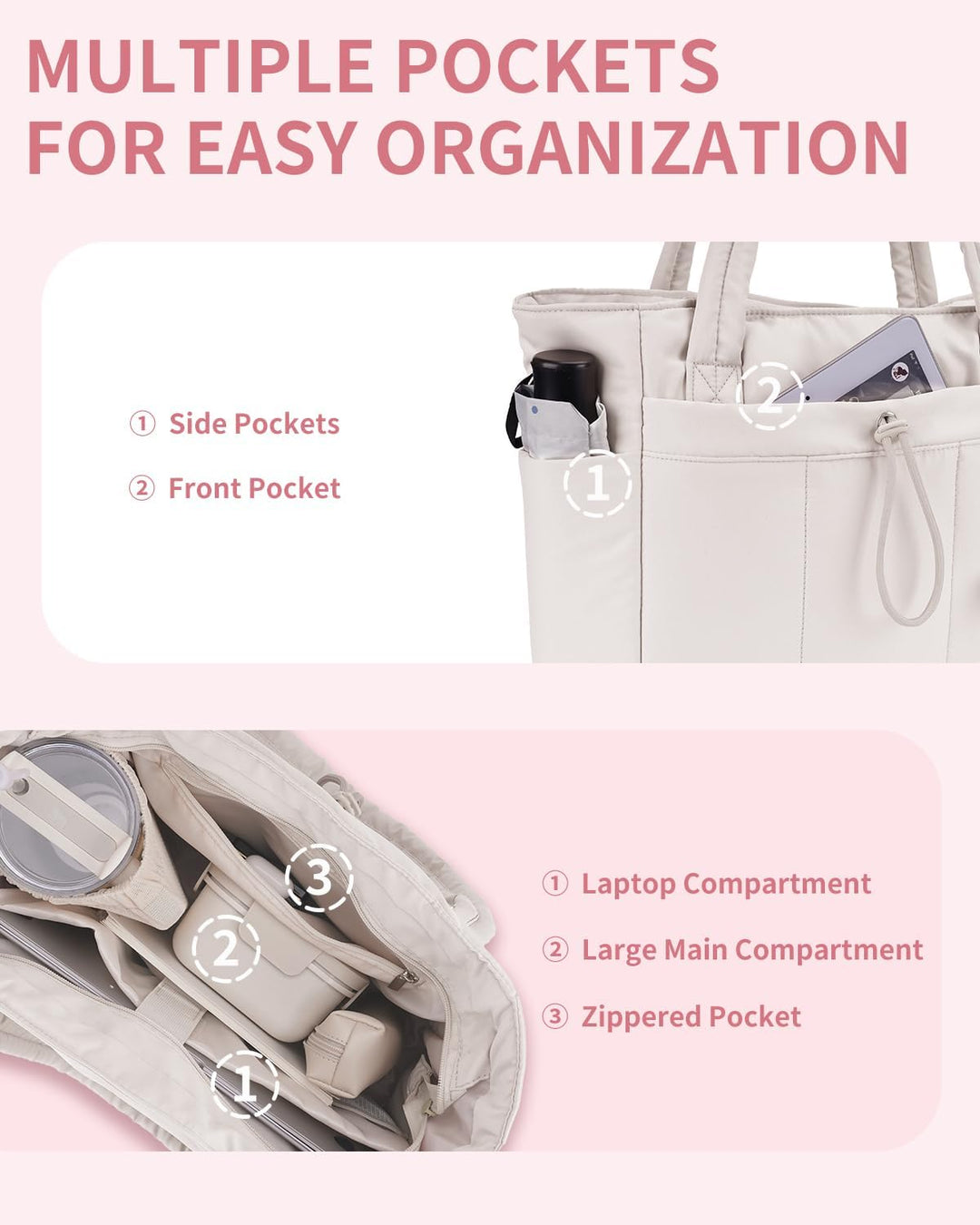 Soft quilted puffer tote bag, perfect for daily essentials and comfort.