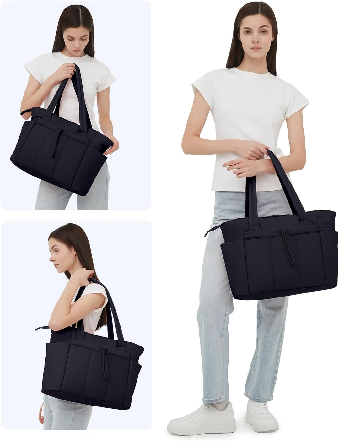 Durable women's puffer tote, quilted design, perfect for all occasions.