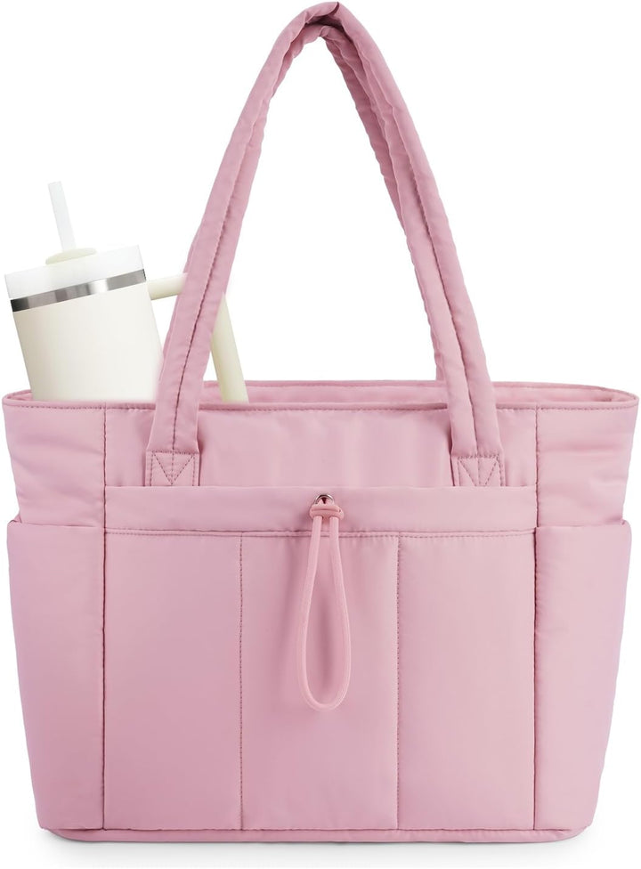 Stylish women's quilted tote, ideal for various outfits and everyday fashion.