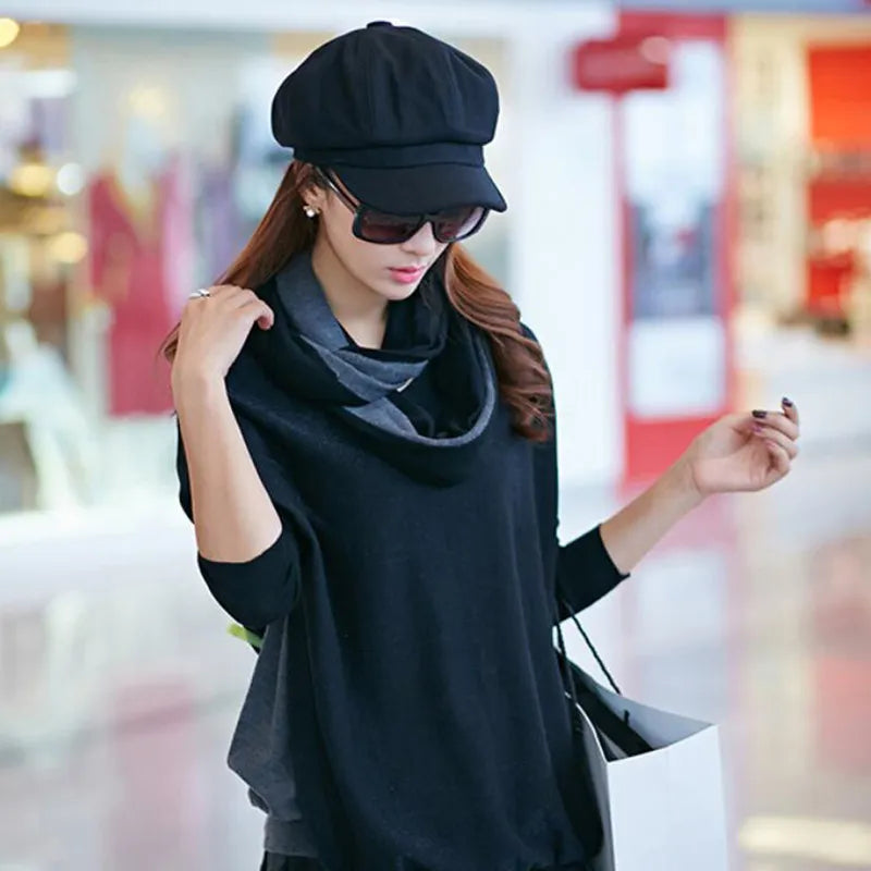Comfortable women's cotton retro balloon hat. A warm, stylish winter cap and fashion accessory.