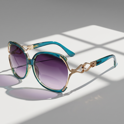 Non-polarized women's round frame sunglasses with UV400 protection, a chic daily wear accessory.