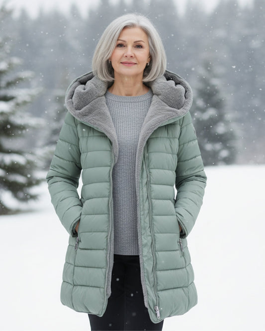 Women's stylish warm winter coat for everyday comfort, perfect for cold weather casual fashion.