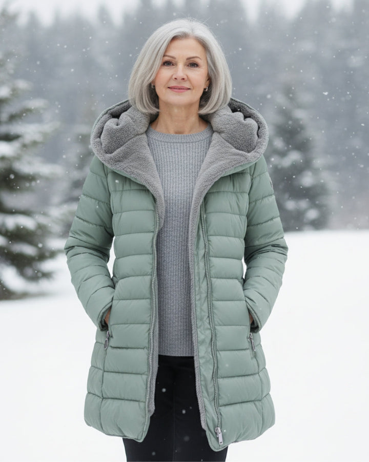 Women's stylish warm winter coat for everyday comfort, perfect for cold weather casual fashion.