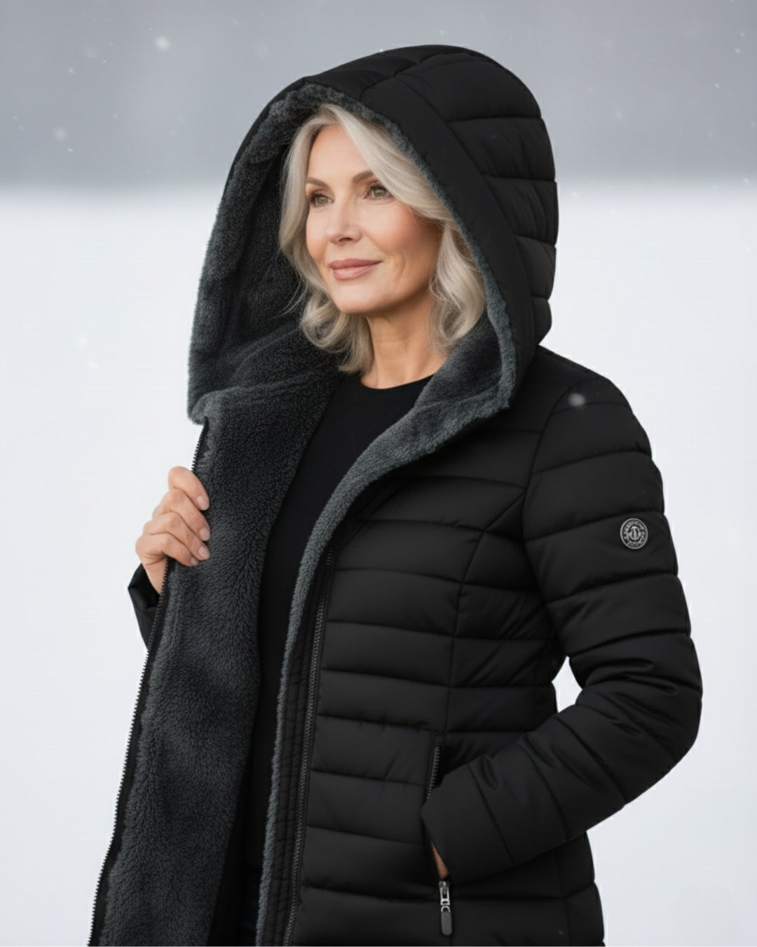 High-quality women's warm winter coat, ensuring everyday comfort and style as cold weather outerwear.