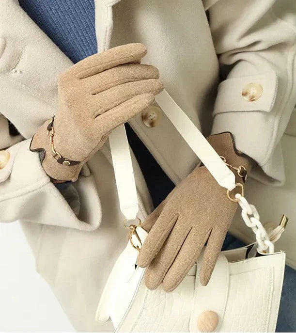 Acrylic polyester stylish women's gloves. Warm winter fashion for your hands, touchscreen ready.