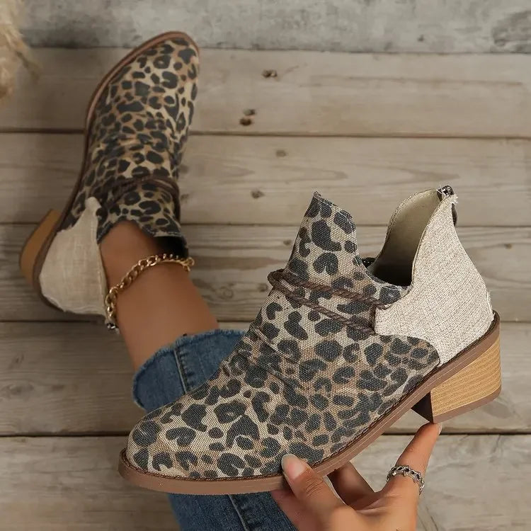 Casual fall fashion women's woven ankle boots, comfortable & stylish for daily wear.