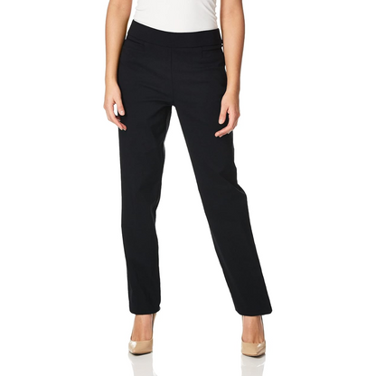 Versatile women's super stretch career trousers, comfortable with tailored fit & chic welt pockets for professional wear.