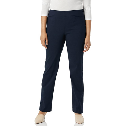 Flexible women's super stretch trousers with welt pockets, perfect for active professional and comfortable office wear.
