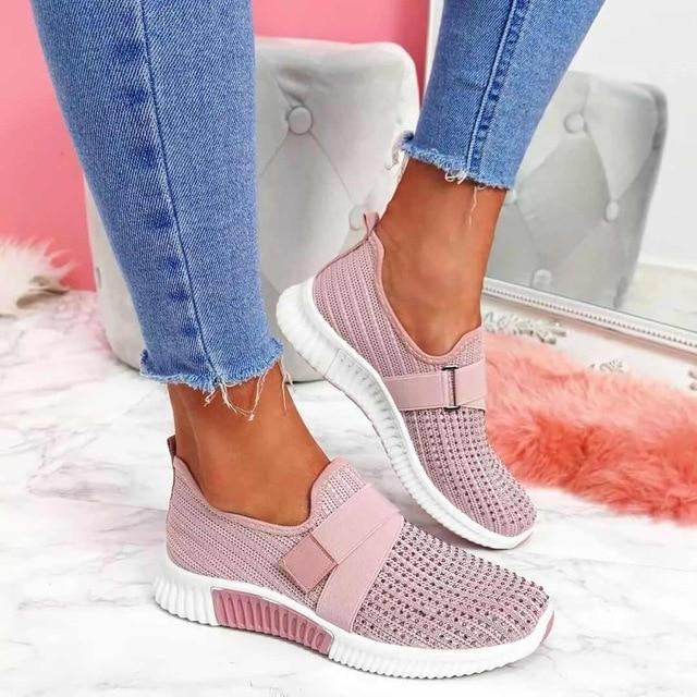 Breathable women's walking sneakers. Easy slip-on style, supportive for posture and lasting comfort.