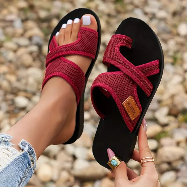 Casual women's sandals designed for walking with excellent arch support and a comfortable wide fit.