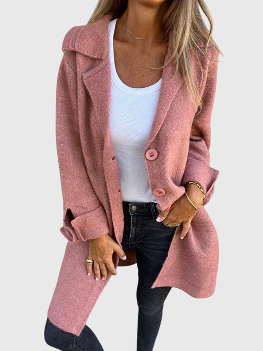 Women's tailored button blazer, perfect for business casual. A chic and versatile addition to any women's fashion.