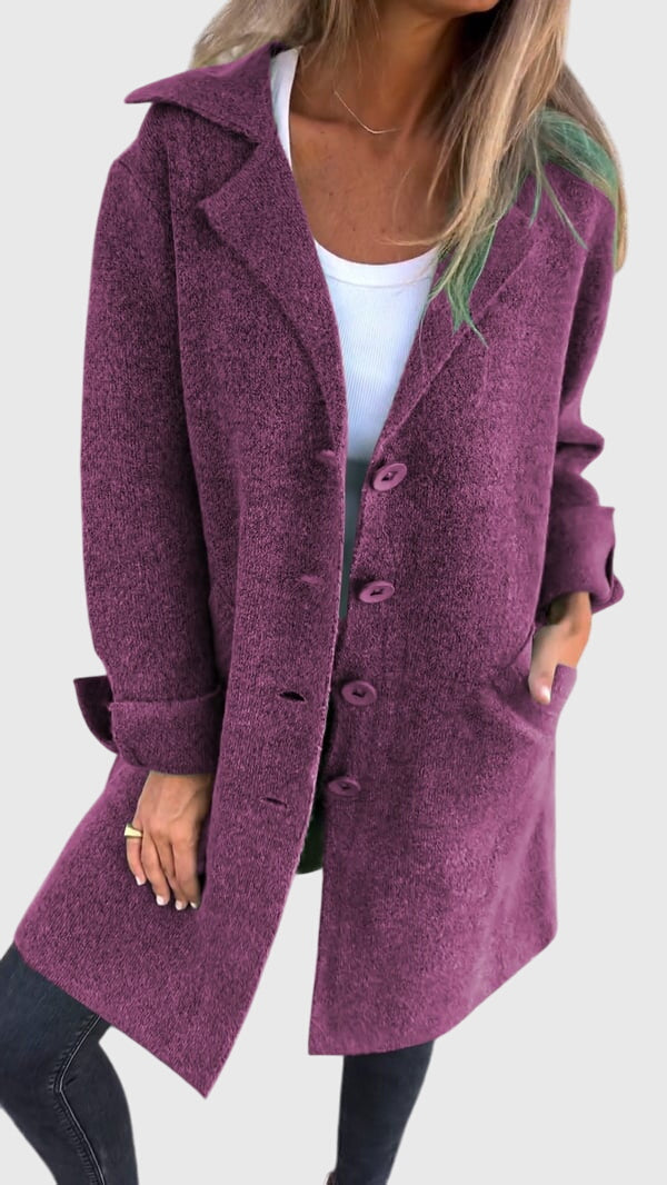 Classic women's button blazer, a timeless tailored jacket providing sophisticated style for business casual.