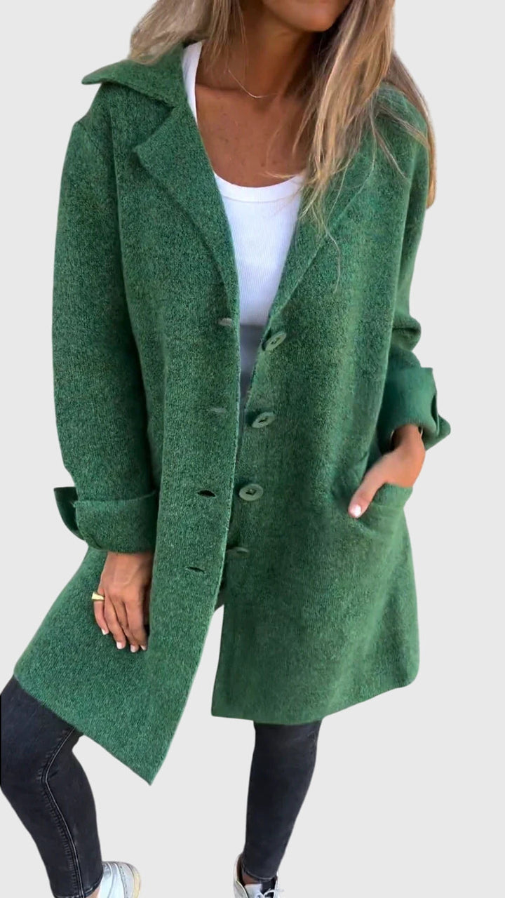 Well-fitted women's button blazer, a chic tailored jacket offering effortless style for business casual and work wear.