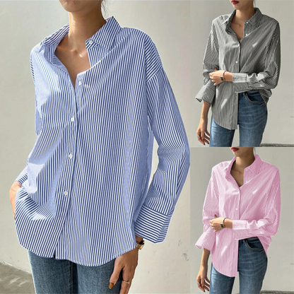 Professional women's executive shirt. Tailored long-sleeve blouse, perfect for formal office wear & business casual.