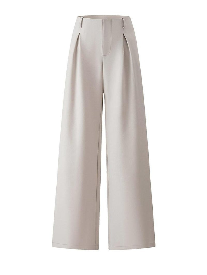 Women's tailored wide-leg trousers, high-waisted, elegant workwear style. Perfect for chic fashion.