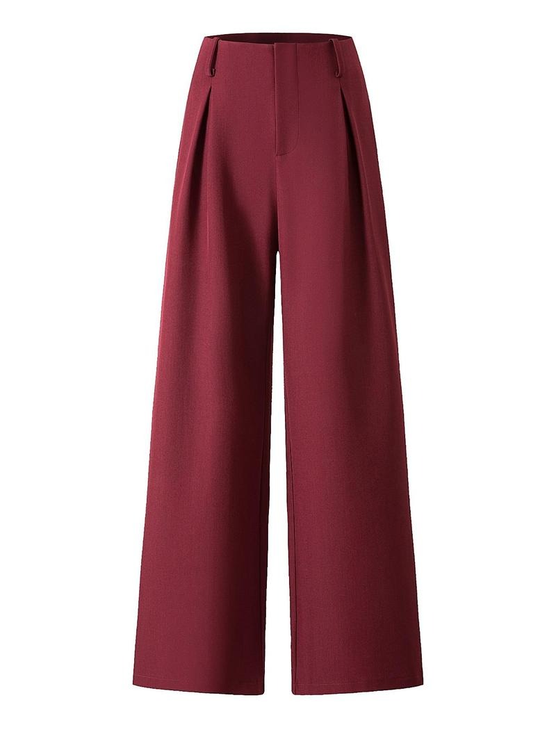 Sophisticated women's tailored wide-leg suiting trousers, high-waisted for a flattering fit.