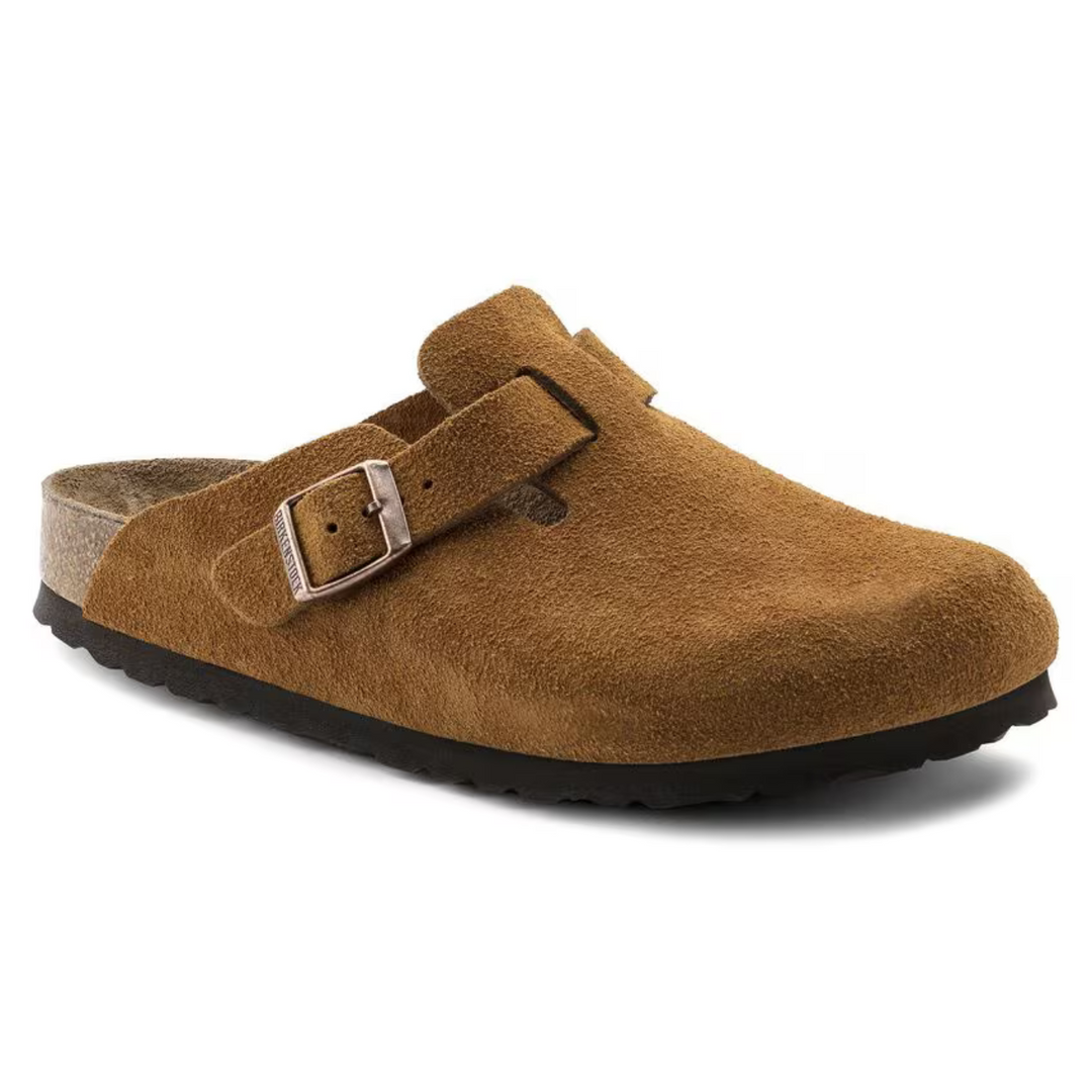 Women's taupe classic clogs with a comfortable cushioned footbed, ideal for everyday wear.