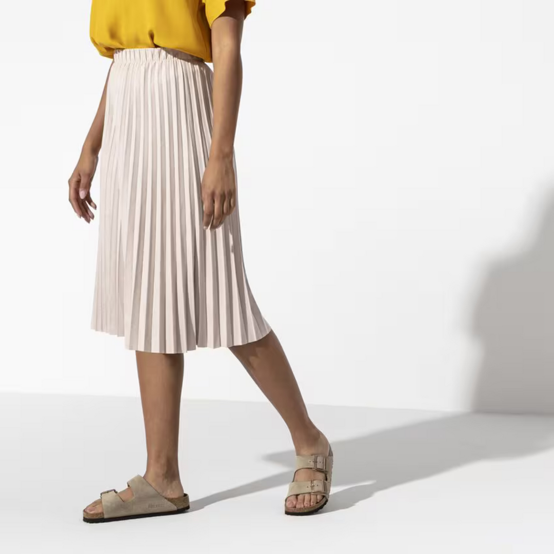 Women's taupe comfort sandals for all-day wear, providing excellent foot support and ergonomic design.