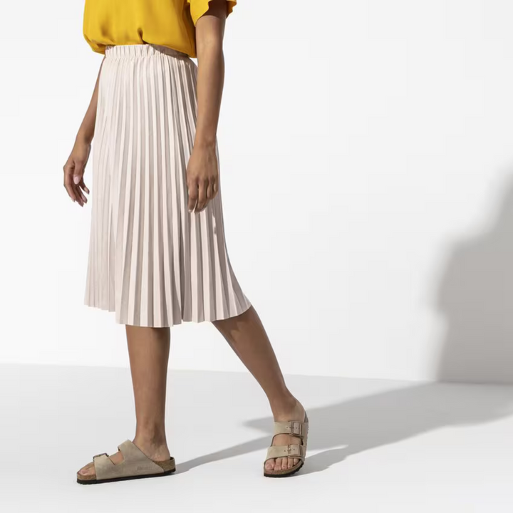 Women's taupe comfort sandals for all-day wear, providing excellent foot support and ergonomic design.
