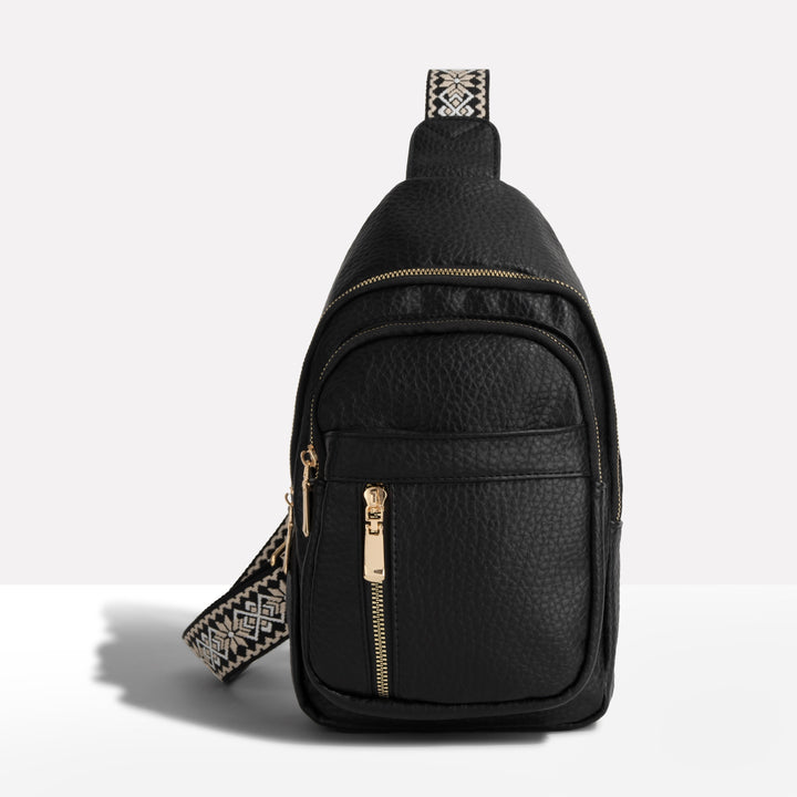Women's textured anti-theft sling backpack for secure travel & everyday carry. Features RFID protection.