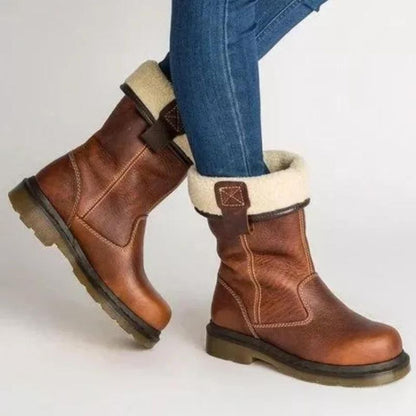Women's Thea cozy winter ankle boots. Stylish & warm pull-on boots for cold weather comfort.