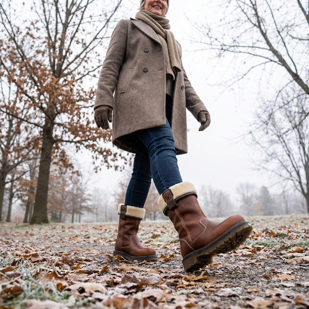 Stylish women's Thea cozy ankle boots. Warm winter footwear, perfect for casual cold weather wear.
