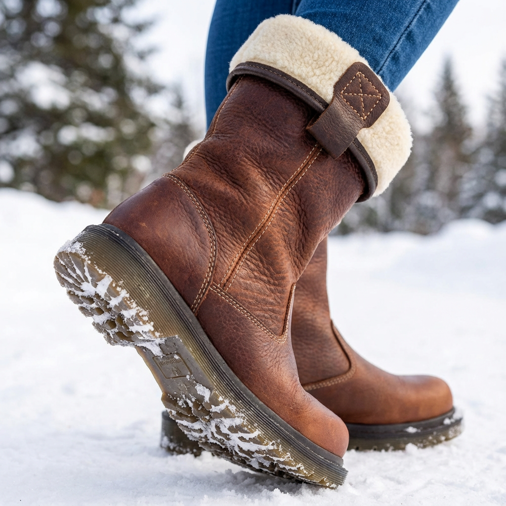 Comfortable women's Thea pull-on ankle boots. Cozy winter boots offering warmth and style for cold days.