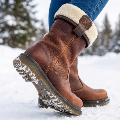 Comfortable women's Thea pull-on ankle boots. Cozy winter boots offering warmth and style for cold days.