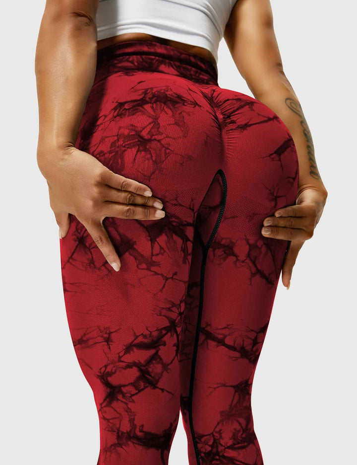 Colorful tie-dye women's leggings, comfortable high waist.