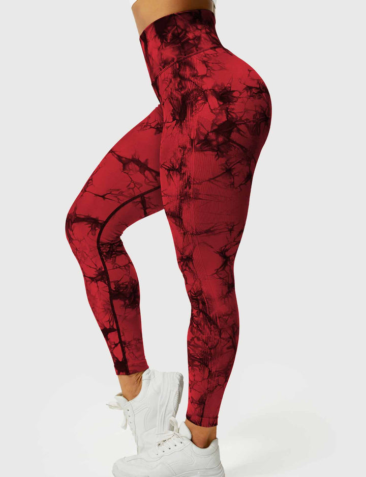 Swirl tie-dye women's workout leggings, comfortable & trendy.