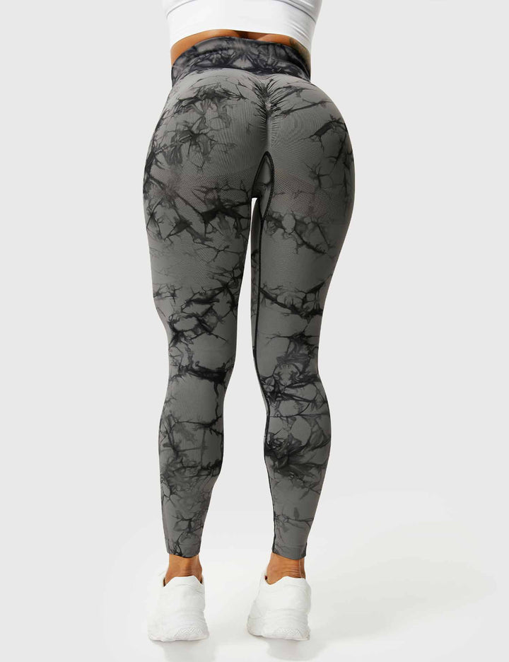 High-waist tie-dye leggings for women, perfect for athletic wear.