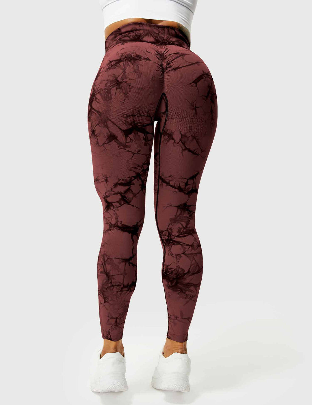 Pastel tie-dye women's leggings, comfortable for yoga sessions.