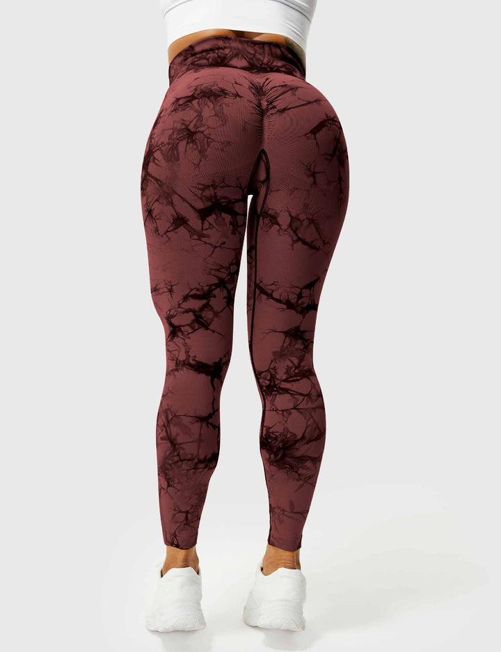 Pastel tie-dye women's leggings, comfortable for yoga sessions.