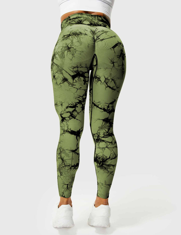 Women's tie-dye athletic leggings, breathable & comfortable.