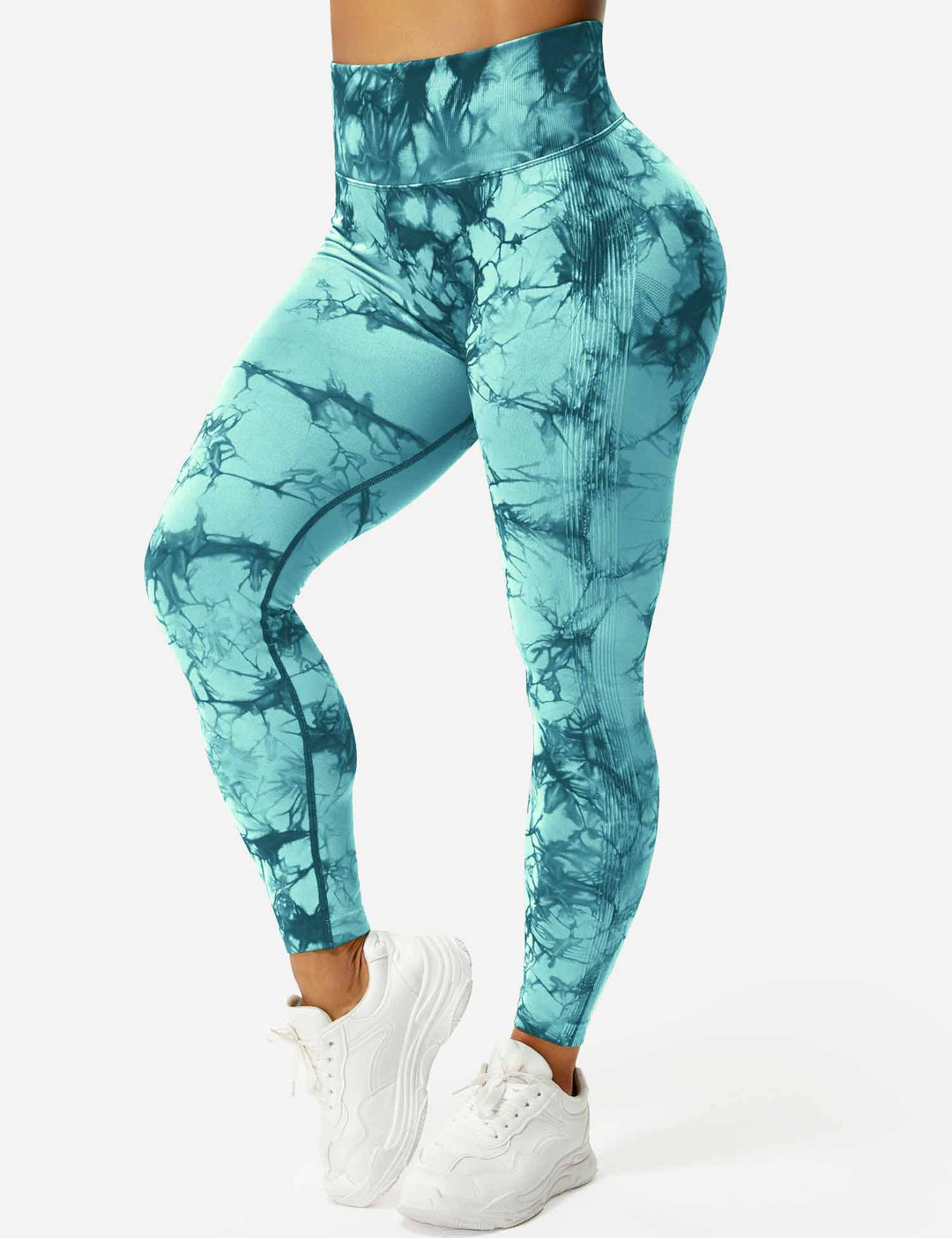 Studio-ready tie-dye workout leggings for women, comfy.