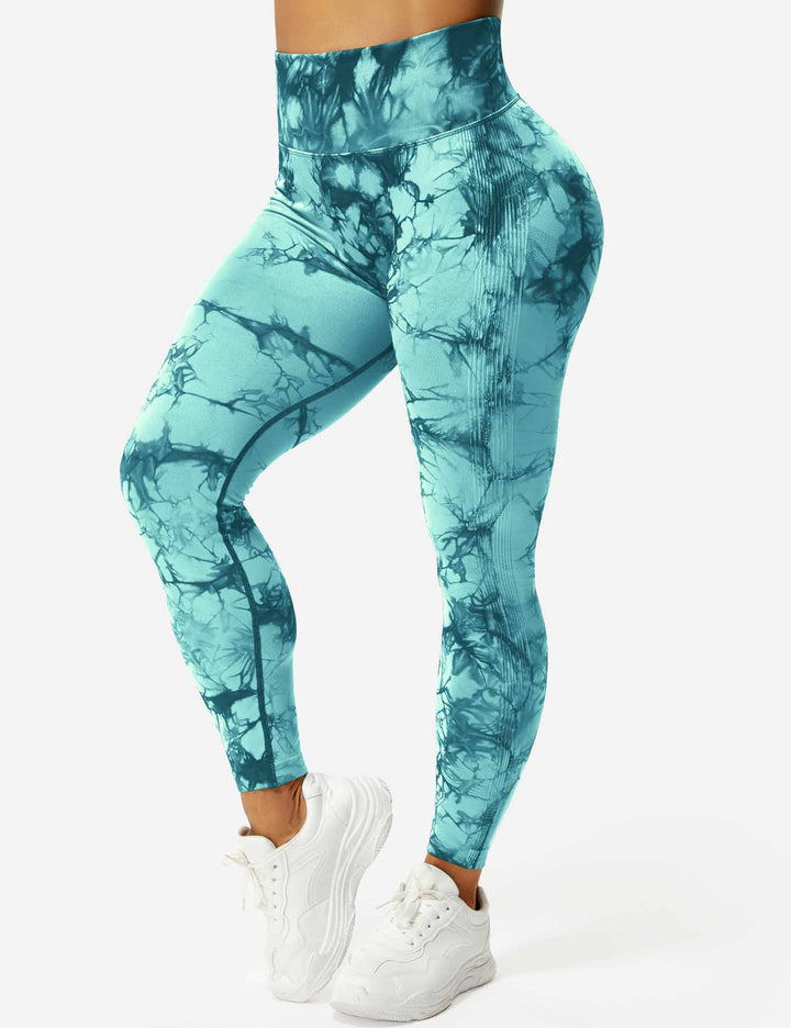 Studio-ready tie-dye workout leggings for women, comfy.
