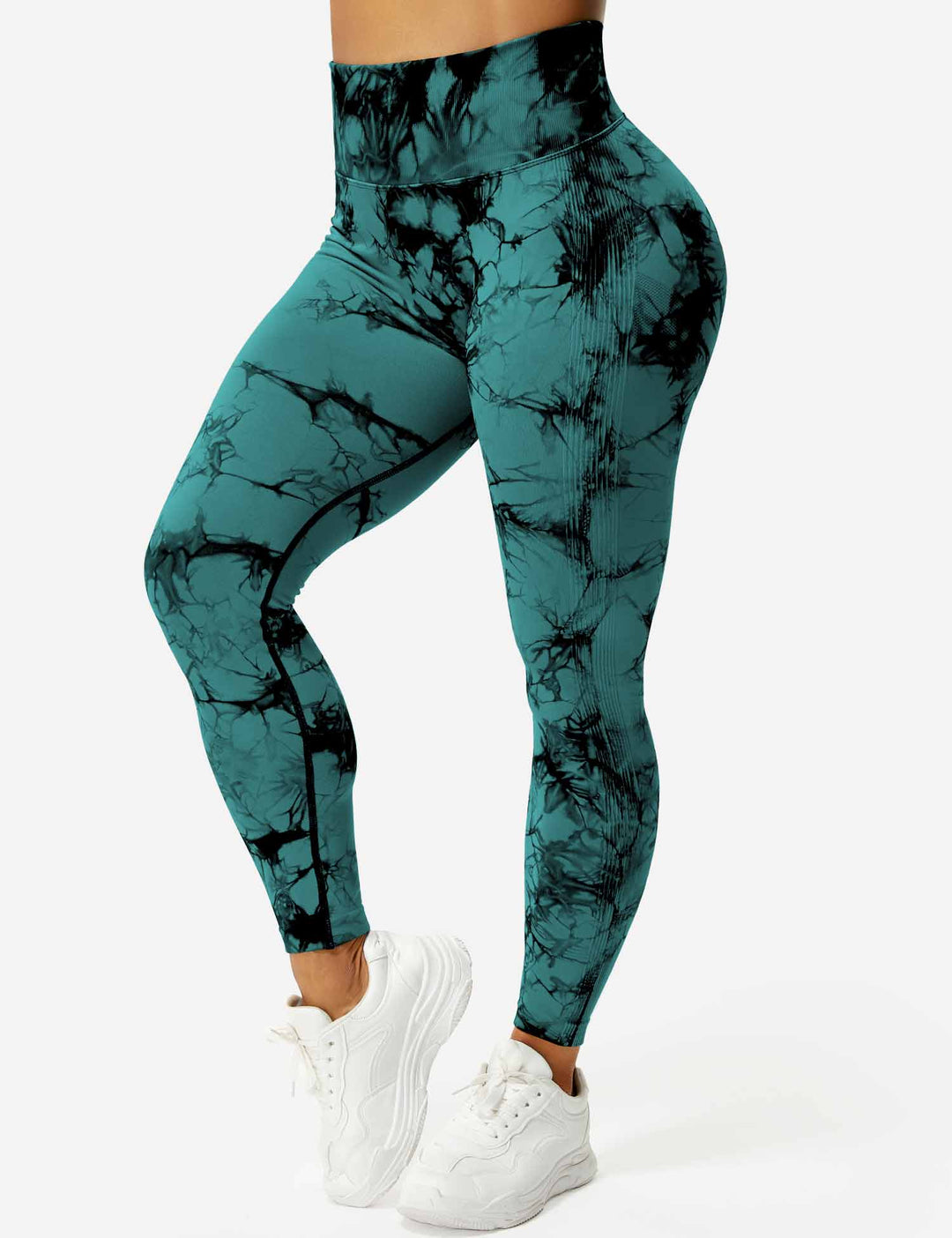 Empowering tie-dye activewear leggings for women, comfortable.