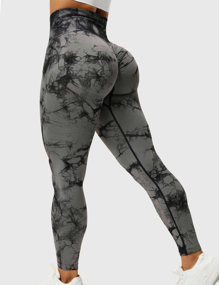 Athletic women's tie-dye leggings, comfortable for any workout.