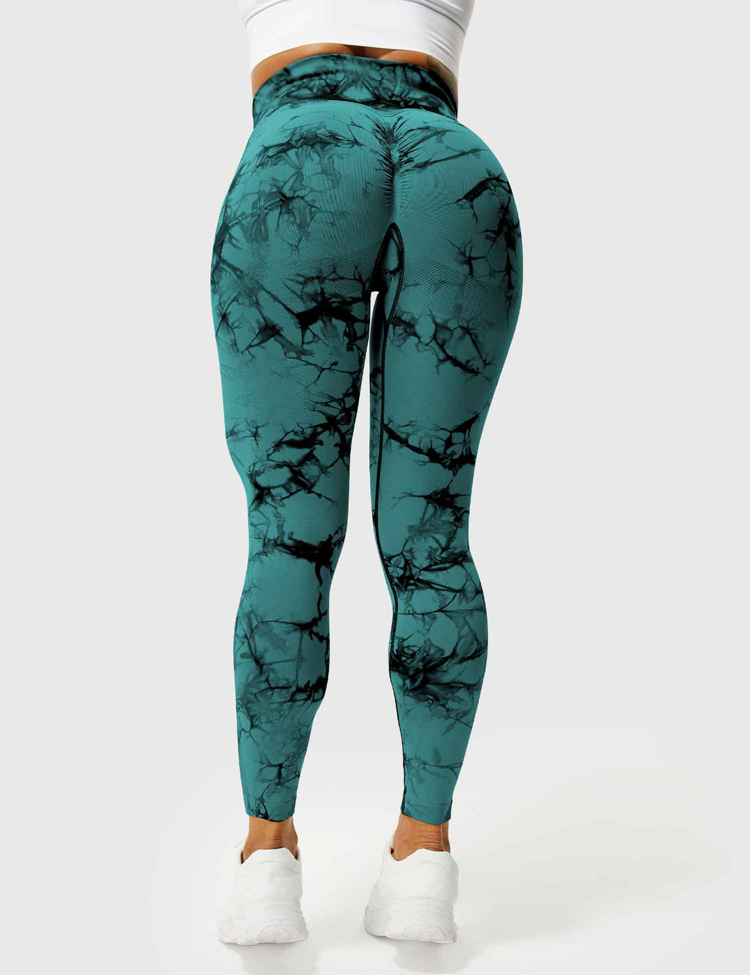 Athleisure tie-dye women's leggings, high-waist & comfy.