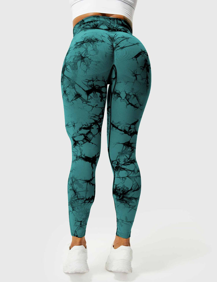Athleisure tie-dye women's leggings, high-waist & comfy.