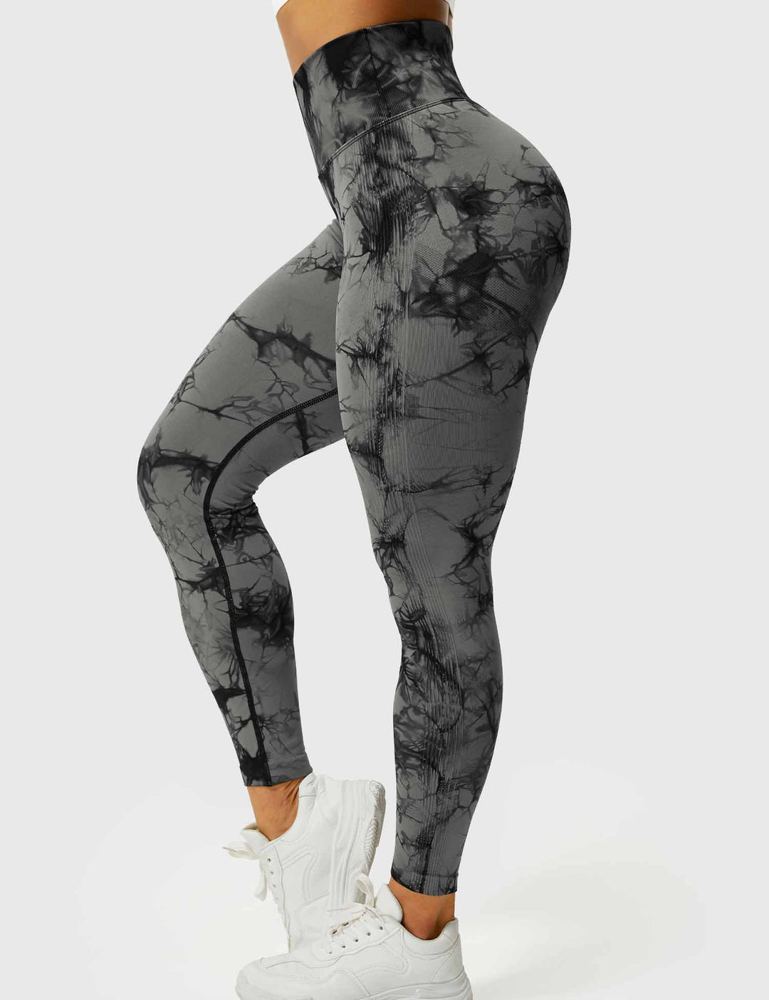 Soft, comfortable tie-dye workout leggings for women, high waist.