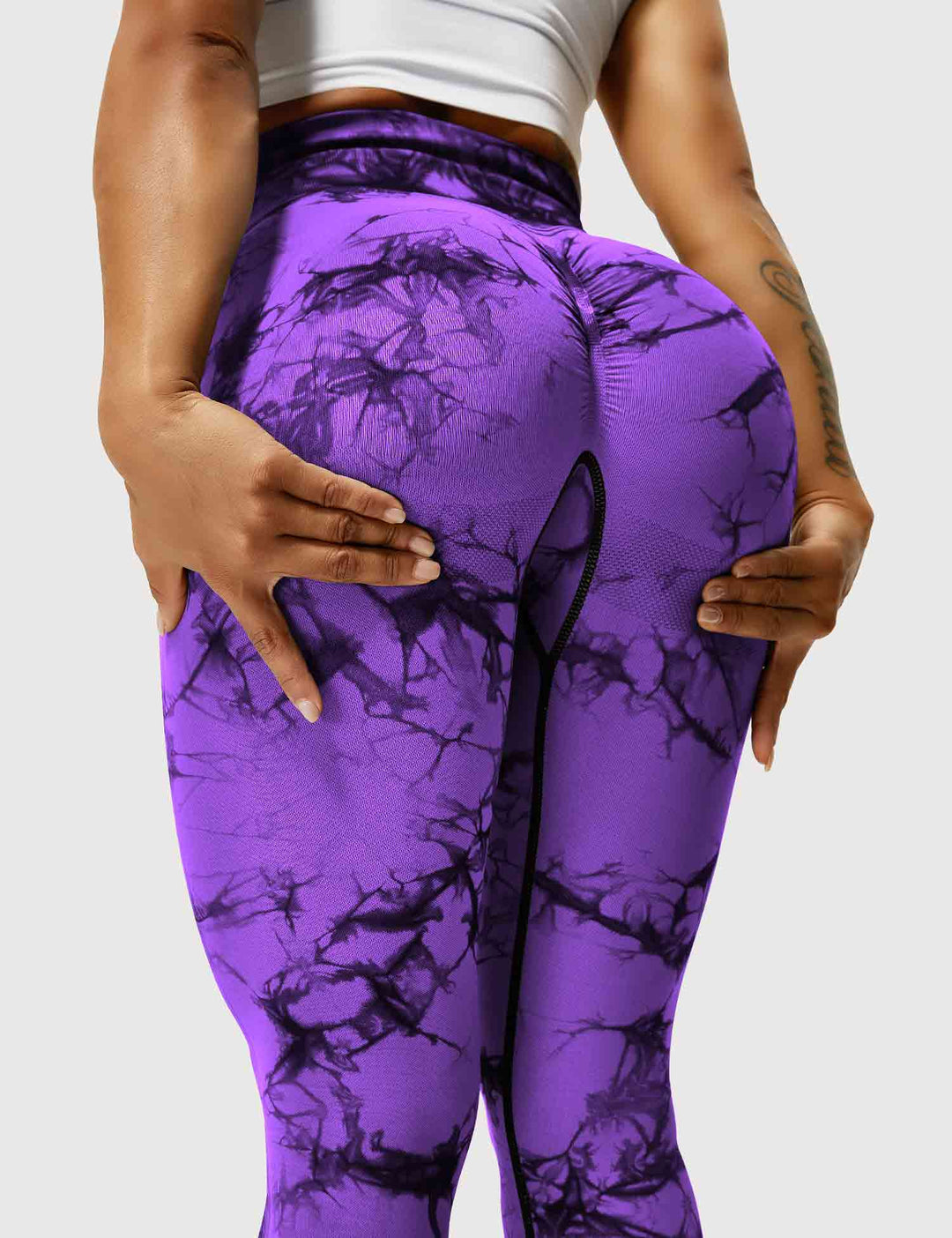 Gym essential tie-dye workout leggings, women's comfort.