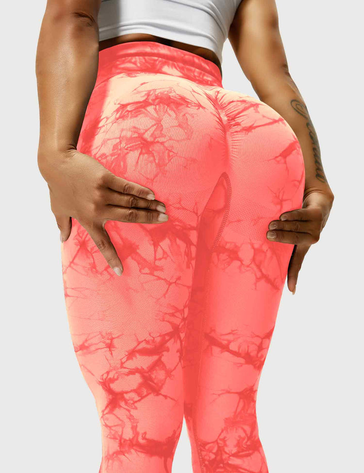 Fashionable tie-dye active leggings for women, comfy fit.