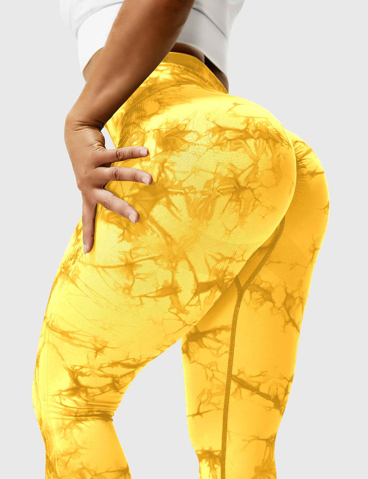 High-quality tie-dye workout leggings, women's comfortable fit.