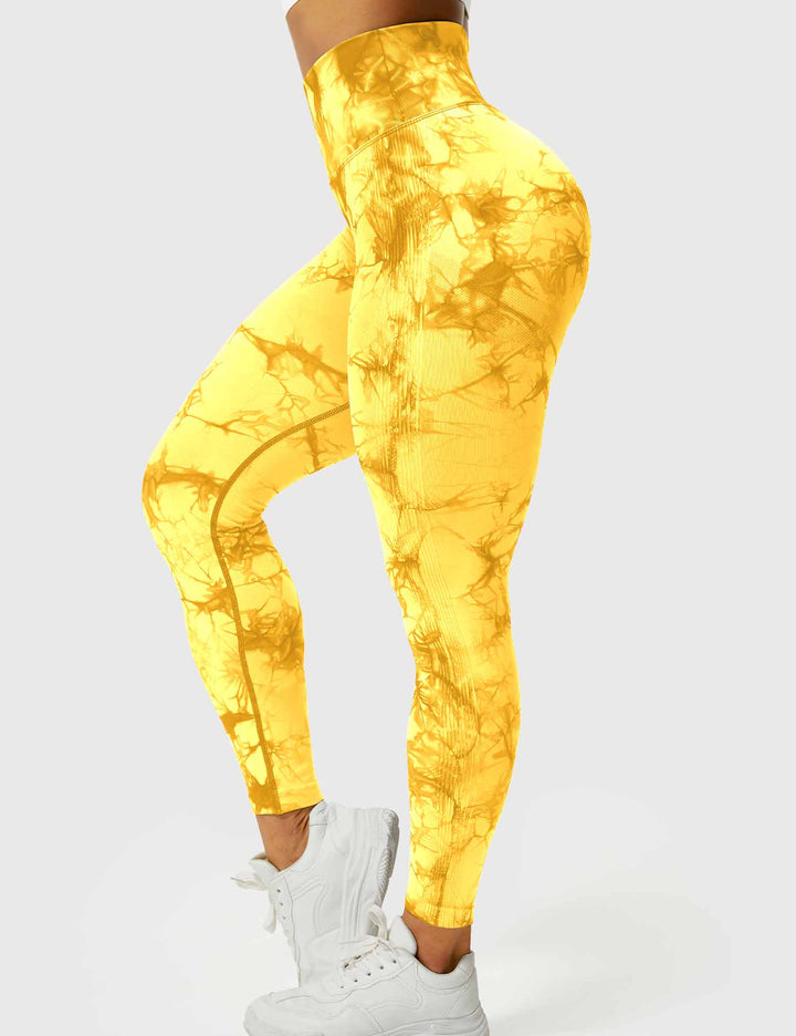 Women's athletic tie-dye leggings, comfortable for all sports.