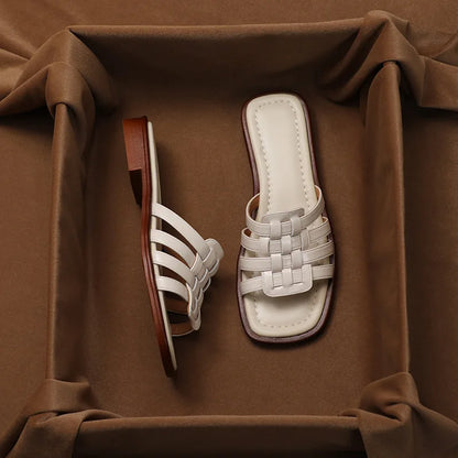 Casual women's slide sandals with Tivra Geo Cutout, providing comfortable and stylish summer footwear for daily use.