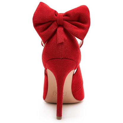 Hailey women's stiletto high heels, boasting a beautiful bow, classic pointed toe, and a practical ankle strap.