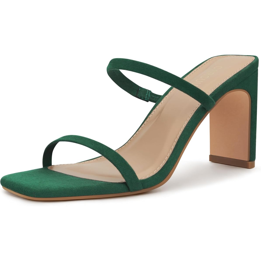 Women's trendy square toe block heels, perfect for all-day comfort and elegant party wear.